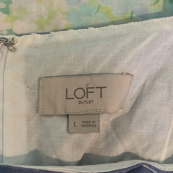 LOFT | Striped Spaghetti Strap Blue & White Maxi Dress Size Large Classic Cotton - Picture 6 of 11